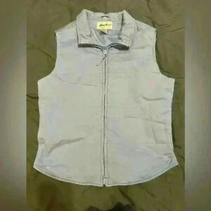 Eddie Bauer ladies  light blue zipper vest size small